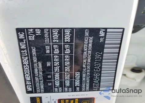 2014 Mercedes-Benz Ml 350 4Matic z USA, uszkodzony, nr VIN 4JGDA5HB1EA371392